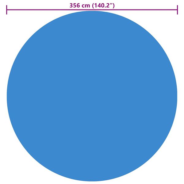 vidaXL Pokrivač za bazen plavi 356 cm PE