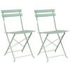 vidaXL Sklopiva stolica za vrt 2 pcs Svijetla mint boja 42 x 46 x 82cm