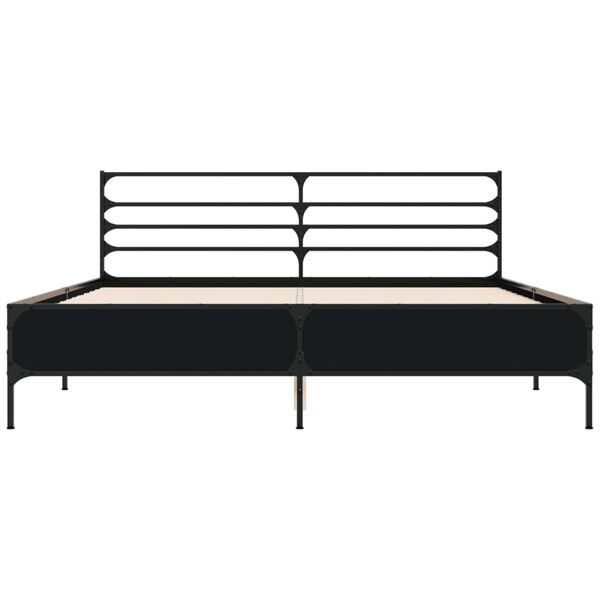 vidaXL Okvir za krevet crni 160x200 cm konstruirano drvo i metal
