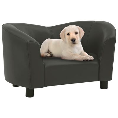 vidaXL Sofa za pse tamnosiva 67 x 41 x 39 cm od umjetne kože