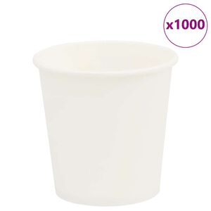 vidaXL papirnate &scaron;alice za kavu 1000 kom 4 oz 100 ml bijele