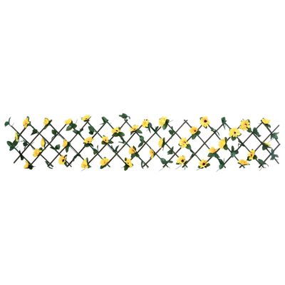 vidaXL Proširiva rešetka od umjetnog bršljana žuta 180 x 20 cm