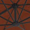 vidaXL Konzolni vrtni suncobran s aluminijskom šipkom terakota 400x300 cm