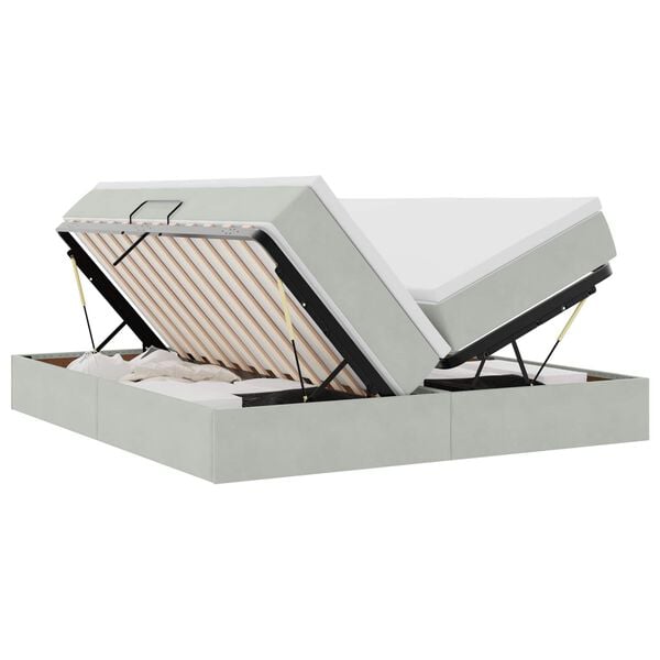 vidaXL Krevet s madracem i skladi&scaron;tem Svijetlo siva 180 x 200 cm