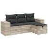 vidaXL 4-dijelni set vrtnih sofa s jastucima svijetlosivi poliratan