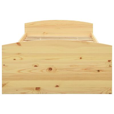 vidaXL Okvir kreveta s 2 ladice od masivne borovine 90 x 200 cm