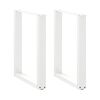 vidaXL Noge za blagovaonski stol U-oblik 2 kom Bijele 60 x (72-73) cm Čelik