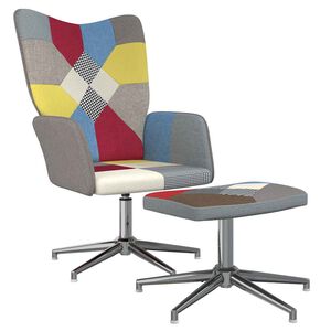 vidaXL Stolica za opu&scaron;tanje s osloncem za noge patchwork od tkanine