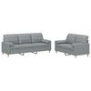 vidaXL 2-dijelni set sofa s jastucima svjetlosivi od tkanine