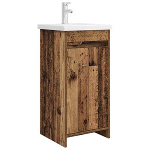 vidaXL Kupaonski umivaonik s sudoperom Staro drvo 42 x 40 x 84,5 cm
