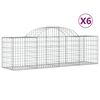 vidaXL Lučne gabionske ko&scaron;are 6 kom 200x50x60/80 cm pocinčano željezo