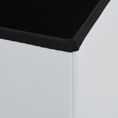 vidaXL Sklopivi tabure za pohranu bijeli od umjetne kože