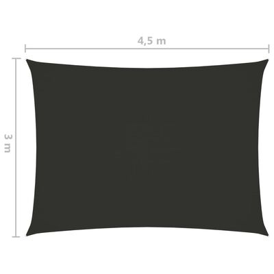 vidaXL Jedro protiv sunca od tkanine pravokutno 3 x 4,5 m antracit
