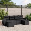 vidaXL 6-dijelni set vrtnih sofa s jastucima crni od poliratana