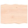 vidaXL Stolna ploča 80x60x2 cm netretirana hrastovina sa živim rubom