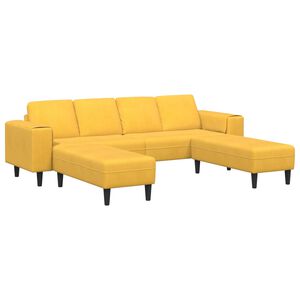 vidaXL Sofa Svijetlo žuta 250 x 188 x 76 cm Kordura tekstil