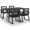 vidaXL 5-dijelni vrtni blagovaonski set od PVC ratana crni