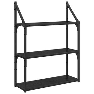 vidaXL Polica na zidu Crni hrast 60 x 21 x 78,5 cm Konstruirano drvo