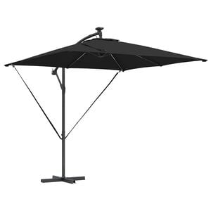 vidaXL Suncobran Crna 249 x 249 x 250 cm Poliester i aluminij