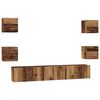 vidaXL Set TV komoda Zidne 7 pcs Staro drvo Konstruirano drvo