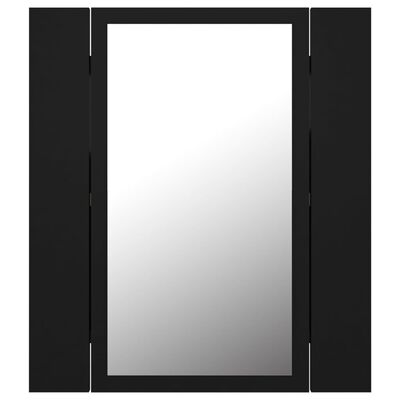 vidaXL LED kupaonski ormarić s ogledalom crni 40x12x45 cm akrilni