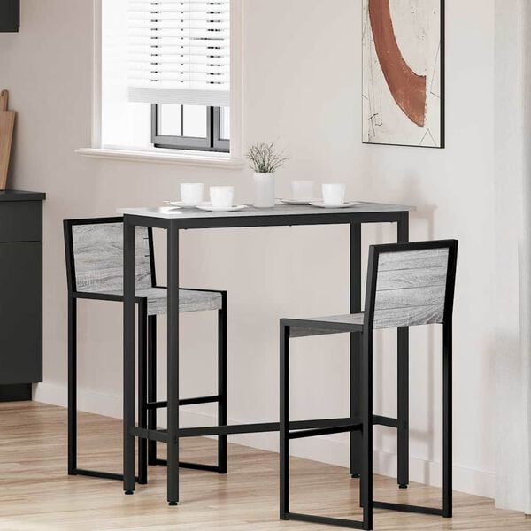 vidaXL stol Siva Sonoma 100 x 40 x 100,5 cm Inženjerska drva i čelik