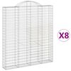 vidaXL Lučne gabionske ko&scaron;are 8 kom 200x30x220/240cm pocinčano željezo
