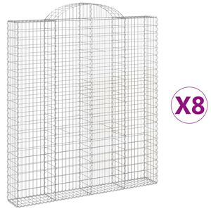 vidaXL Lučne gabionske ko&scaron;are 8 kom 200x30x220/240cm pocinčano željezo