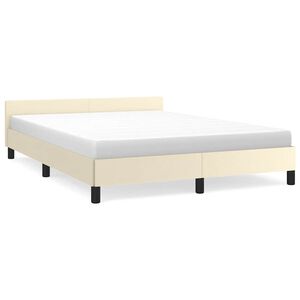 vidaXL Okvir kreveta s uzglavljem bez madraca krem 140x190 cm