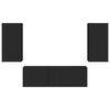vidaXL Set zidnog ormarića za TV Zidne 4 pcs Crna Konstruirano drvo