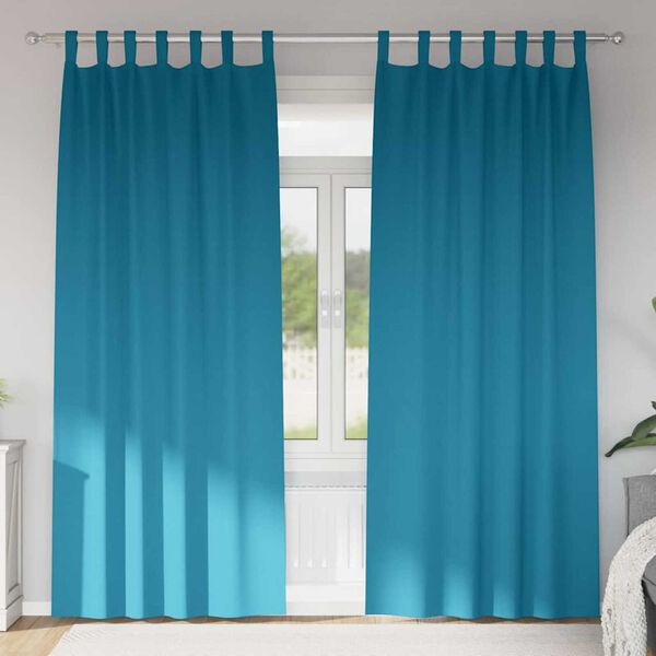 vidaXL Zavjese za blackout s prstenovima 2 pcs Tirkizna 260 x 140 cm