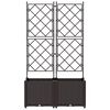vidaXL Vrtna saksija 2 pcs Smeđa 80 x 40 x 143 cm Plastika