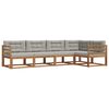 vidaXL Set vanjskih sofa s jastukom 5 pcs Prirodna i svjetlosiva