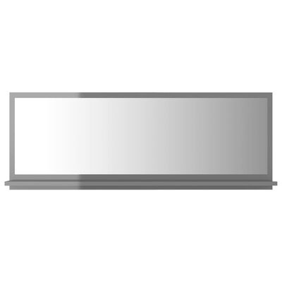 vidaXL Kupaonsko ogledalo sjajno sivo 100x10,5x37 cm konstruirano drvo
