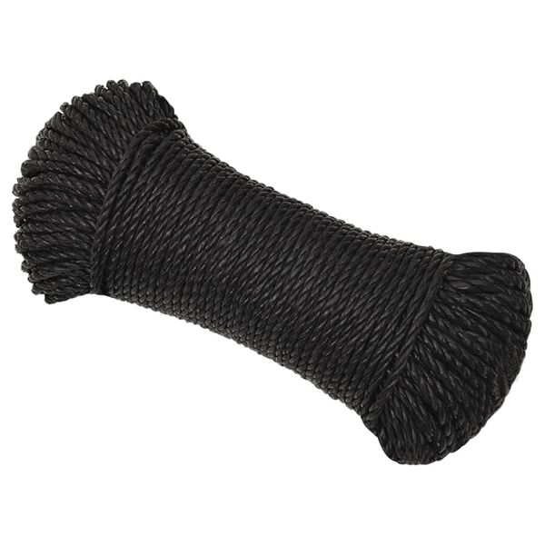 vidaXL Radno uže crni 6 mm 25 m od polipropilena