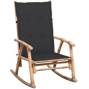 vidaXL Stolica za ljuljanje od bambusa s jastukom