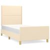 vidaXL Okvir za krevet bez madraca krem 90x190cm od tkanine