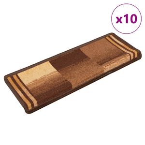 vidaXL Otirači za stepenice samoljepljivi 10 kom 65x21x4 cm smeđi