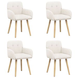 vidaXL Trpezarijske stolice 4 kom. Boucl&eacute; Krem 59 x 57 x 85 cm