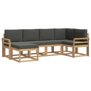 vidaXL Set vanjskih sofa s jastukom 6 pcs Bijela i antracit Poliester