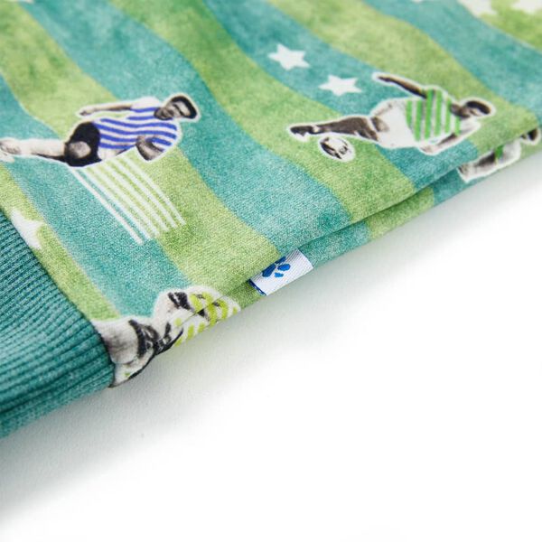 Dječja topla majica svjetlozelena pro&scaron;arana 104