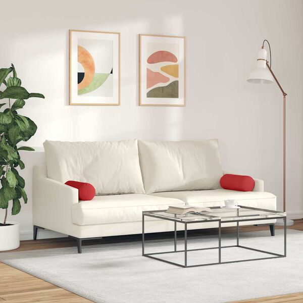 vidaXL Valjkasti jastučići 2 pcs Crvena Ø 15 x 40 cm tkanina