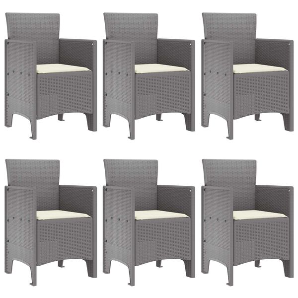 vidaXL Vrtni set za objed 7 pcs Svijetlo siva Polt ratan