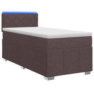 vidaXL Boxspring krevet s madracem Tamno smeđa 90 x 200 cm Tkanina
