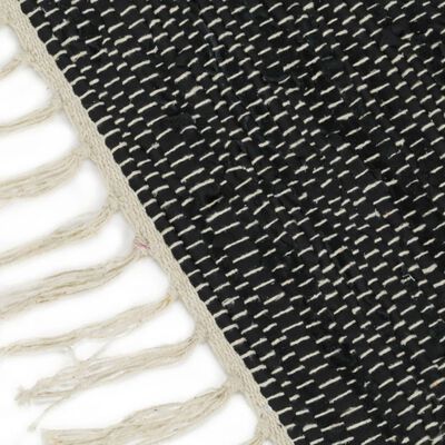 vidaXL Ručno tkani tepih Chindi od kože 190x280 cm svjetlosivi i crni