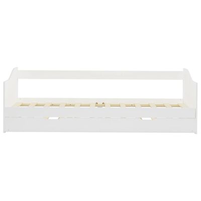 vidaXL Okvir za krevet na razvlačenje od borovine bijeli 90 x 200 cm