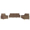vidaXL 3-dijelni set sofa s jastucima smeđi od tkanine