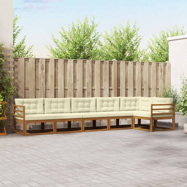 vidaXL Set vanjskih sofa s jastukom 6 pcs Prirodna i krem
