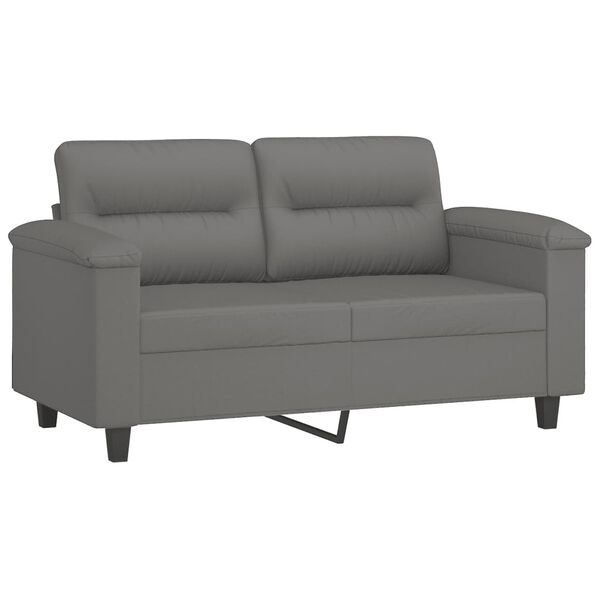 vidaXL 2-dijelni set sofa s jastucima tamnosivi od mikrovlakana