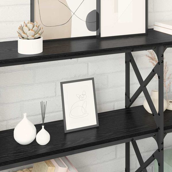 vidaXL Konzolna stolica Crni hrast 156 x 28 x 80,5 cm